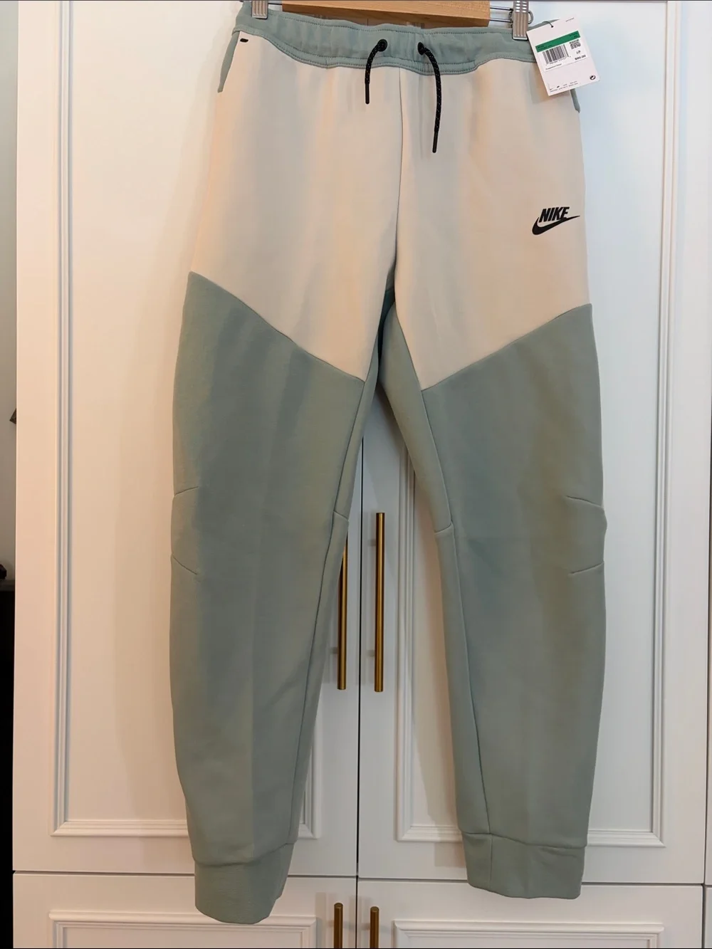 Nike Kids' Tech Fleece Joggers- Dust Sage/Lt Or Brwn/Black